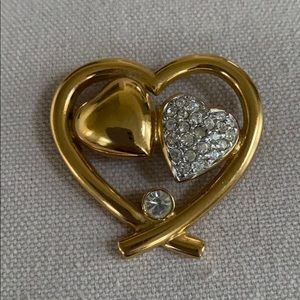 Crystal Heart Pin